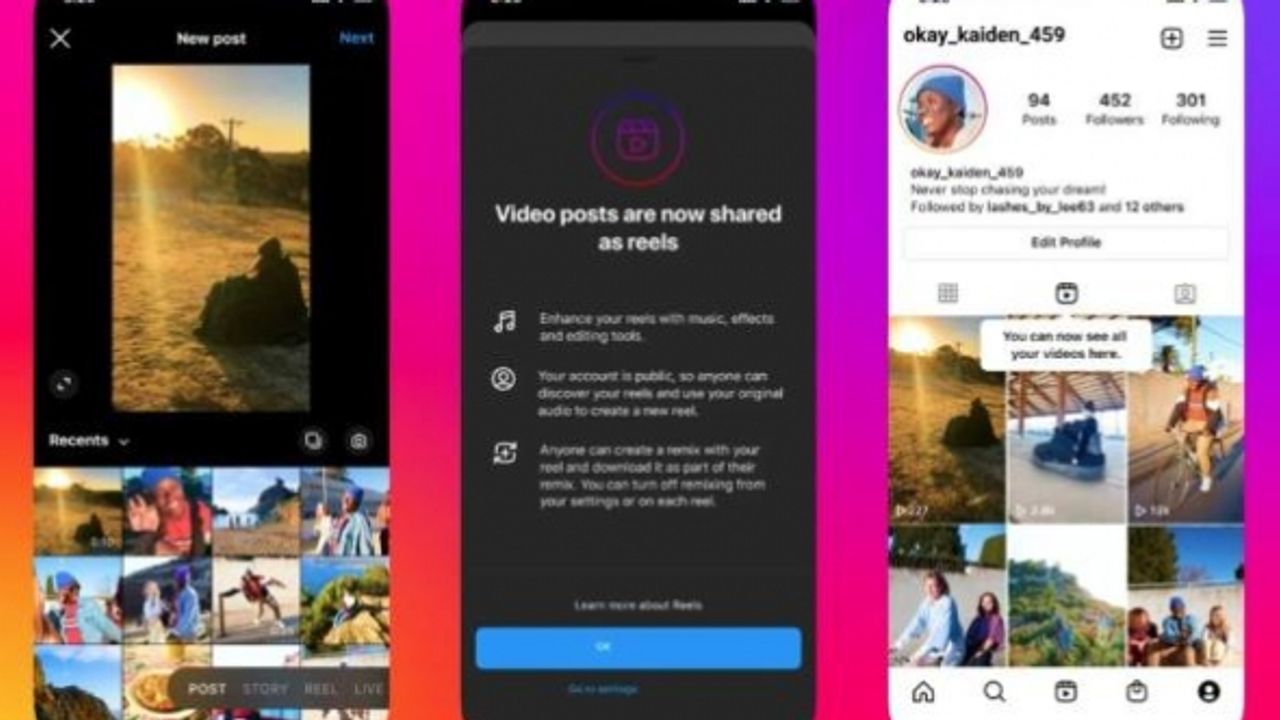 Instagram'da reels için yeni dönem