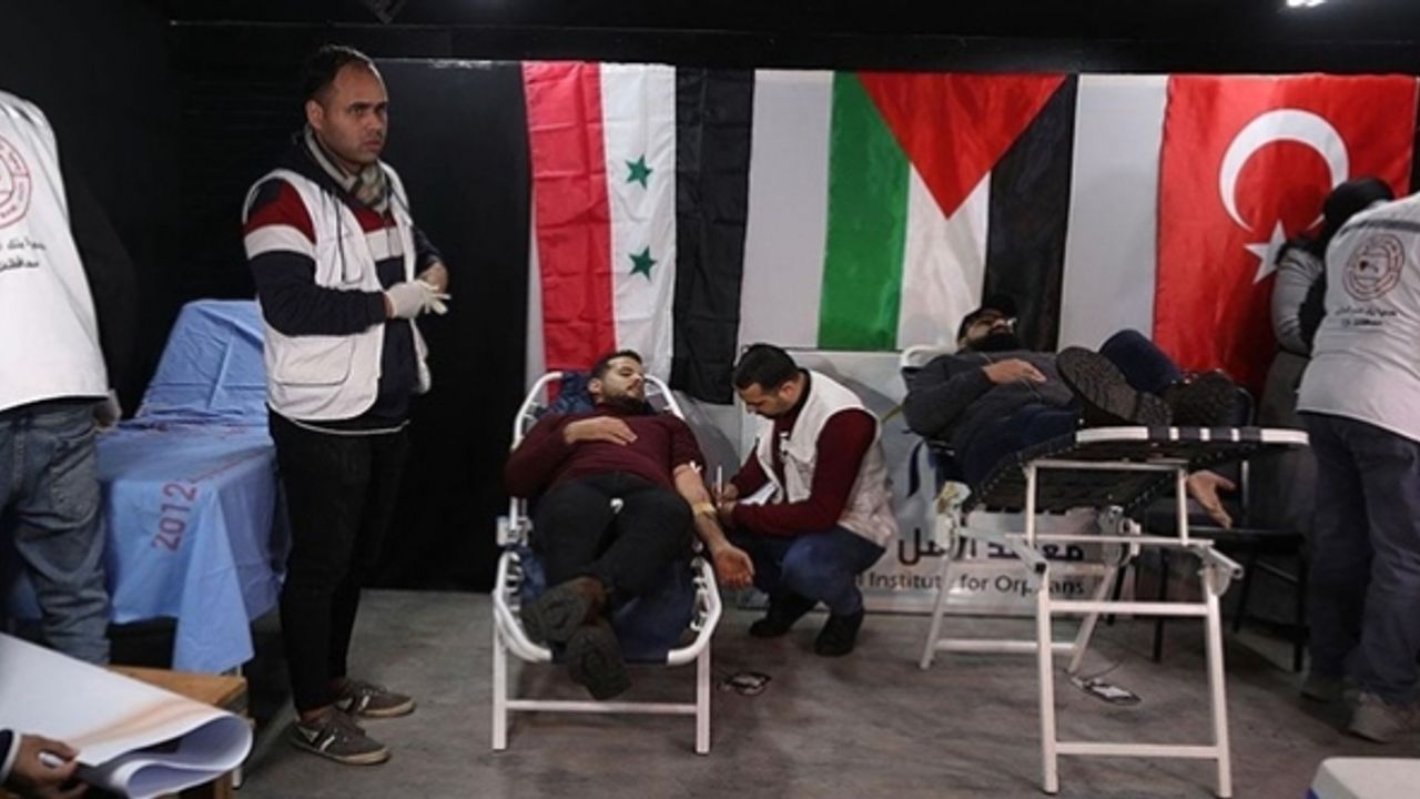 Gazzelilerden Türkiye ve Suriye'deki depremzedeler için kan bağışı kampanyası