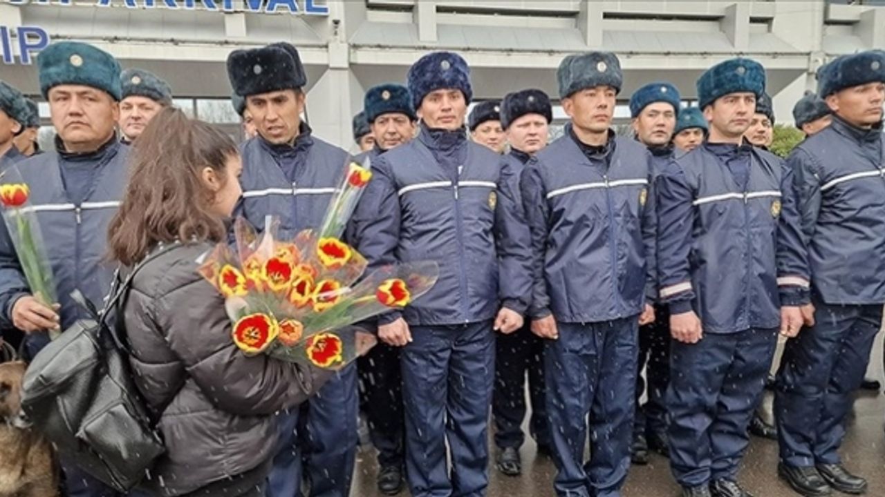 Özbek arama kurtarma ekibine karşılama töreni düzenlendi