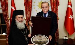 Cumhurbaşkanı Erdoğan, Kudüs Rum Ortodoks Patriğini kabul etti