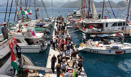 Gazze konvoyu Marmaris'ten yola çıktı