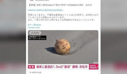 Japonya 'gizemli top' nedeniyle sahili kapattı