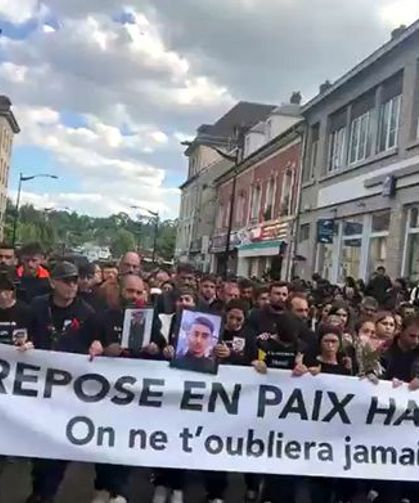 Fransa'daki Türklerden Hasan Horoz için yürüyüş