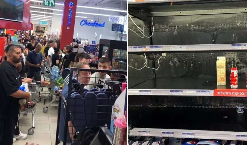 israil'de misilleme korkusu market rafları boşaltıldı