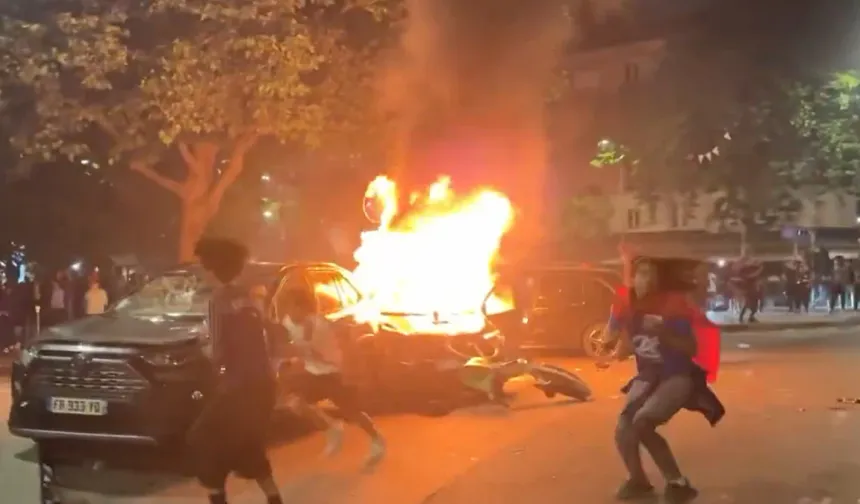 Paris sokakları maç sonrası karıştı