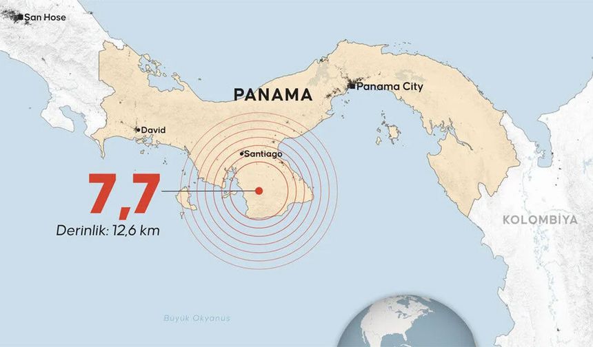 Panama'da 7,7 büyüklüğünde deprem