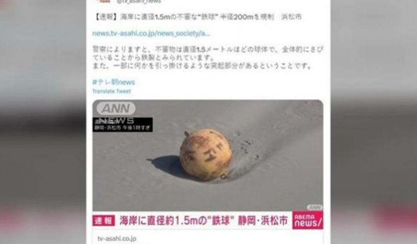 Japonya 'gizemli top' nedeniyle sahili kapattı