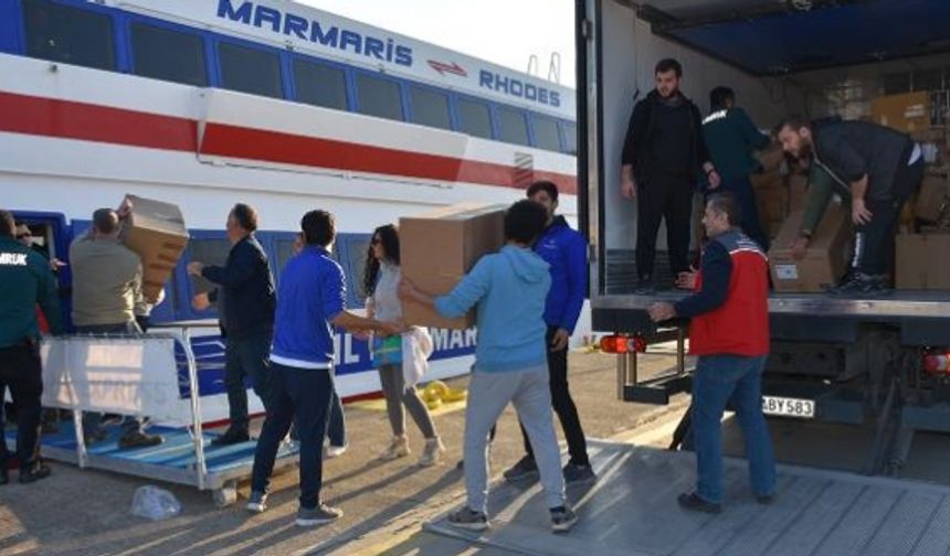 Rodos'tan deprem bölgesine yardımlar sürüyor