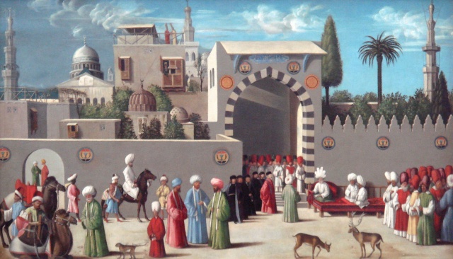 Memluklar döneminde Venedik büyükelçisinin Şam&#039;da kabulü.
9 ay boyunca kendi imkânlarıyla direnen Musul’un Moğollarca işgali, İslam dünyasında yine derin bir istila endişesi yaratmıştı. İnsanlar Baybars’ın yanında güvende olacaklarını düşünerek akın akın Kahire’ye iltica etmeye başladılar. Sultan Baybars, Musul-Halep arasındaki tüm ekinlerin yakılmasını emrederek, Moğol ordusunun buralardan yararlanmasını engelledi. Bir süre sonra Müslümanların yüreğini ferahlatan bir zafer haberi önce Anadolu’ya, sonra Şam’a, en son da Kahire’ye ulaştı. İlk Müslüman Moğol hükümdarı olan Altın Orda Kağanı Berke, amcaoğlu Hülâgû’yu Kafkaslarda büyük bir hezimete uğratmıştı. Bu yenilgi üzerine Moğollar, uzun bir süre Memluk topraklarına saldıramadılar.